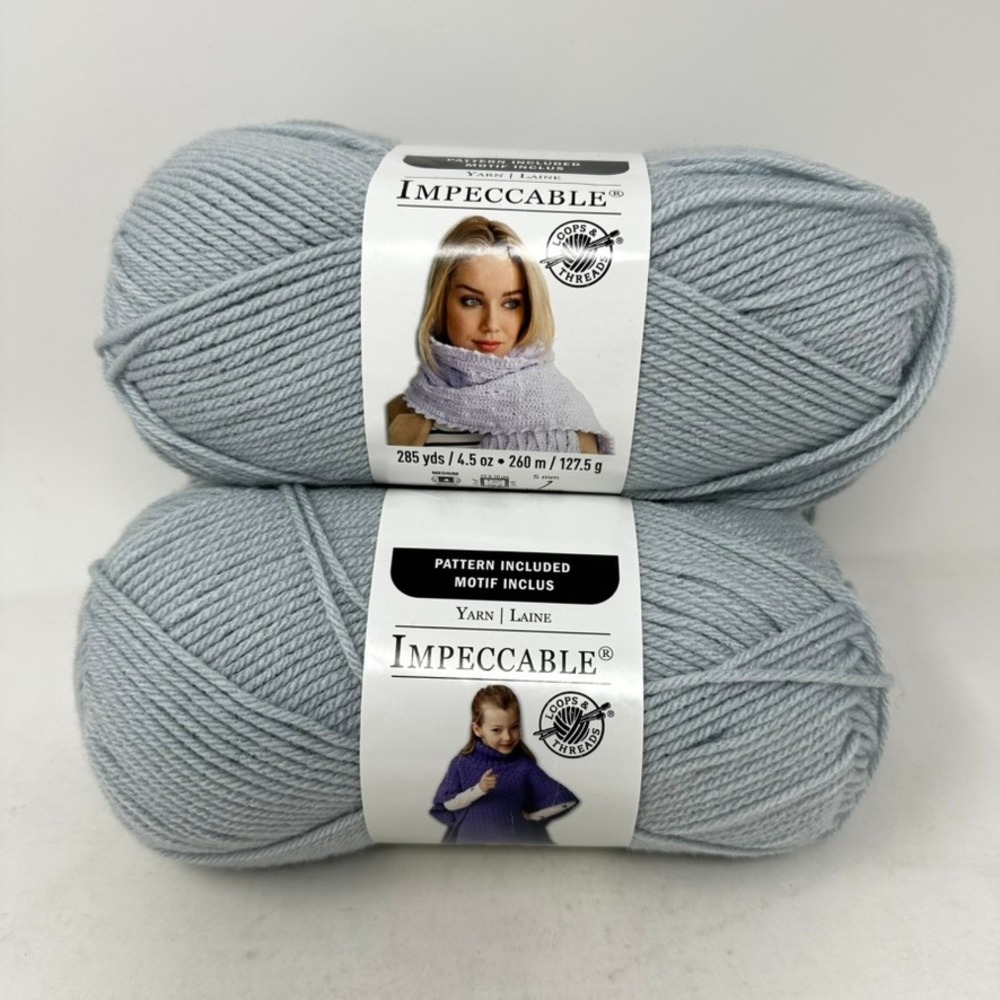 Loops & Threads Impeccable Yarn Smoke Gray 4 Medium 285yd Lot of 3 Skeins